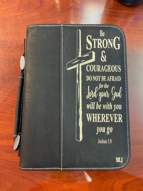 Custom engraved Bible cover